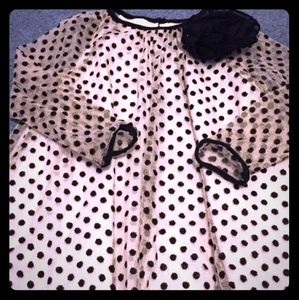 Black and gold polka dot dress.